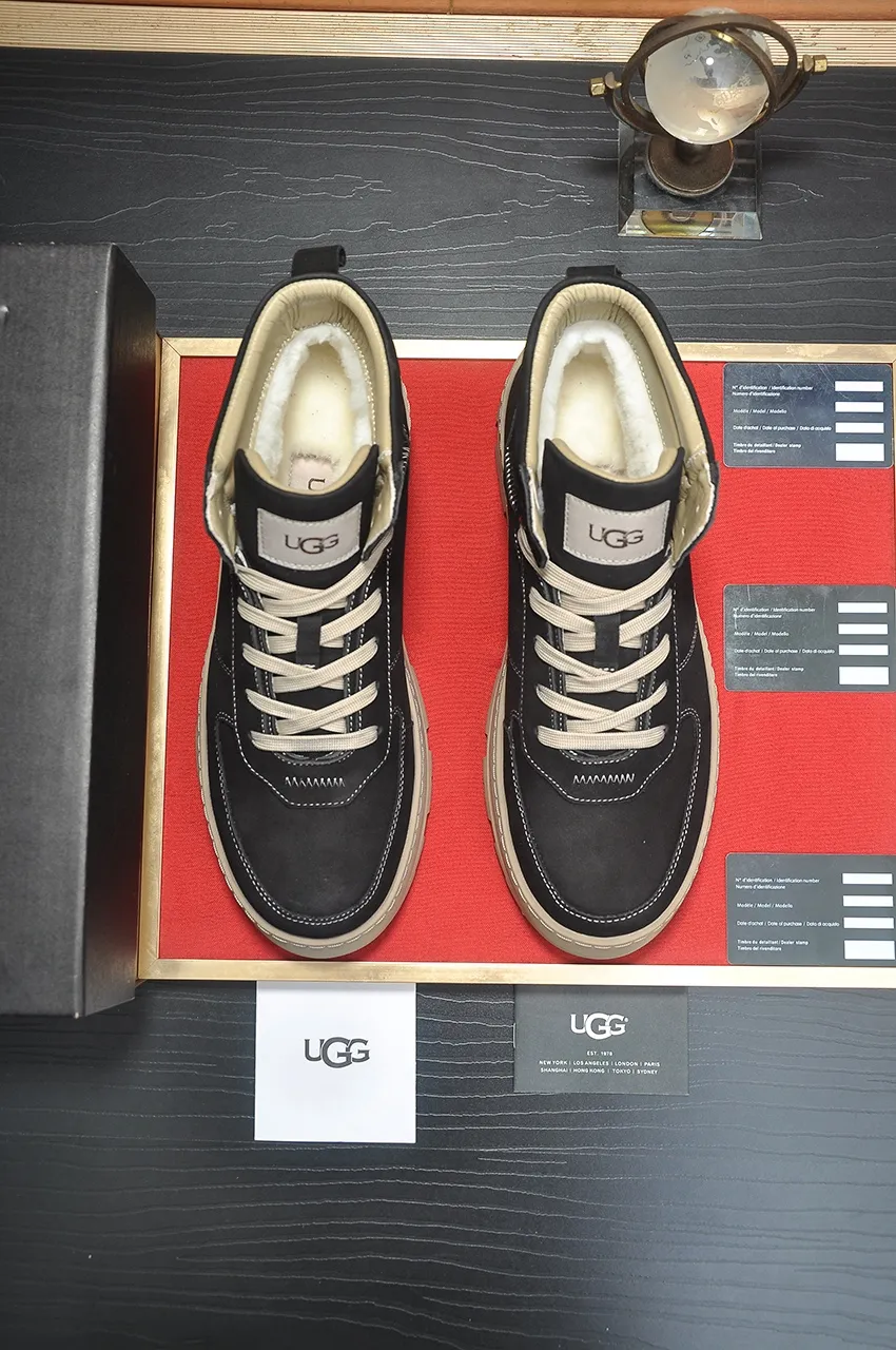 Men's shoes 💰640💶 [UGG] (full wool lining) top-end high-quality fur-in-one warm snow boots from Australia's warm luxury brand men's shoes, UGG-5877 official website synchronized, made of imported cowhide, carefully sewn...Imported rubber foam outsole (comfortable, soft, wear-resistant) The quality is really great...Exquisite workmanship, you can't put it down at first sight, available in sizes 39-44